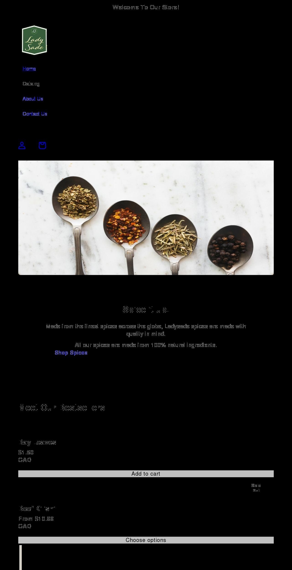 ladysadefb.com shopify website screenshot