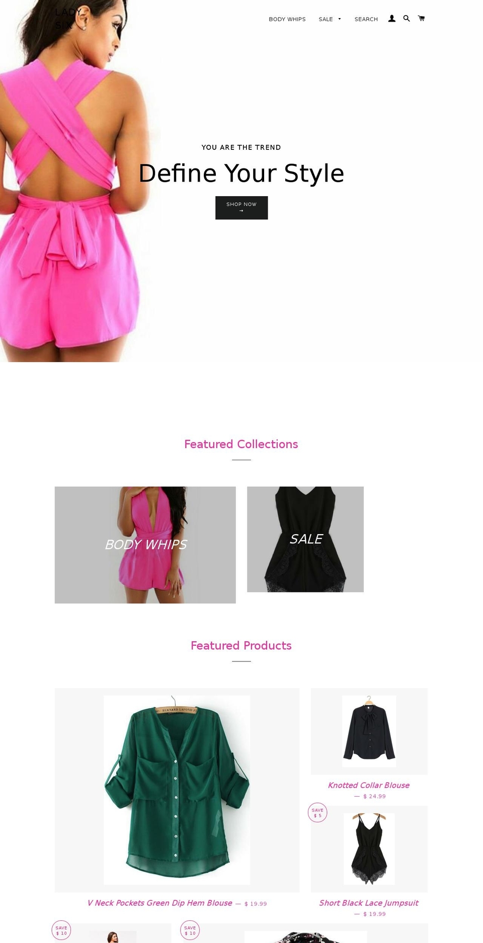 ladysix.com — Shopify storefront screenshot