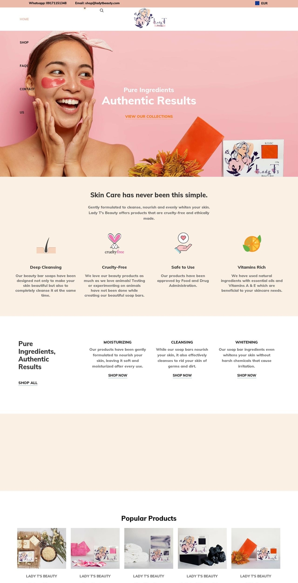 Savon Shopify theme site example ladytbeauty.com