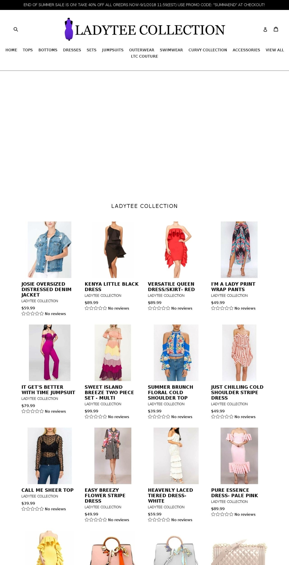 ladyteecollection.com shopify website screenshot