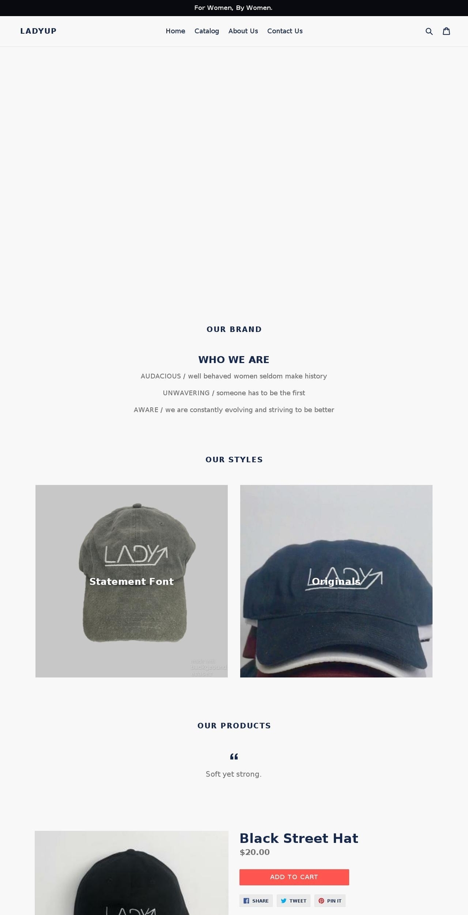 ladyupco.com — Shopify storefront screenshot