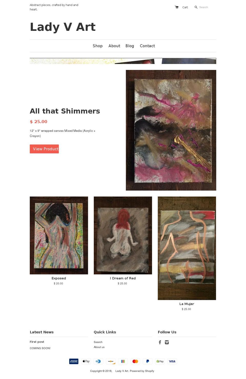 ladyvart.com — Shopify storefront screenshot