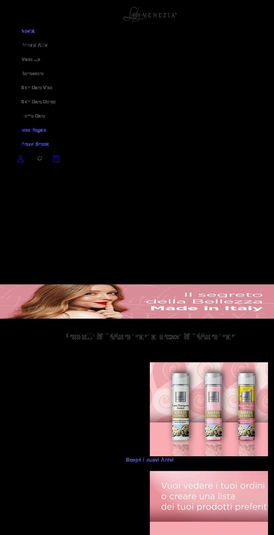 Flone Shopify theme site example ladyveneziashop.it