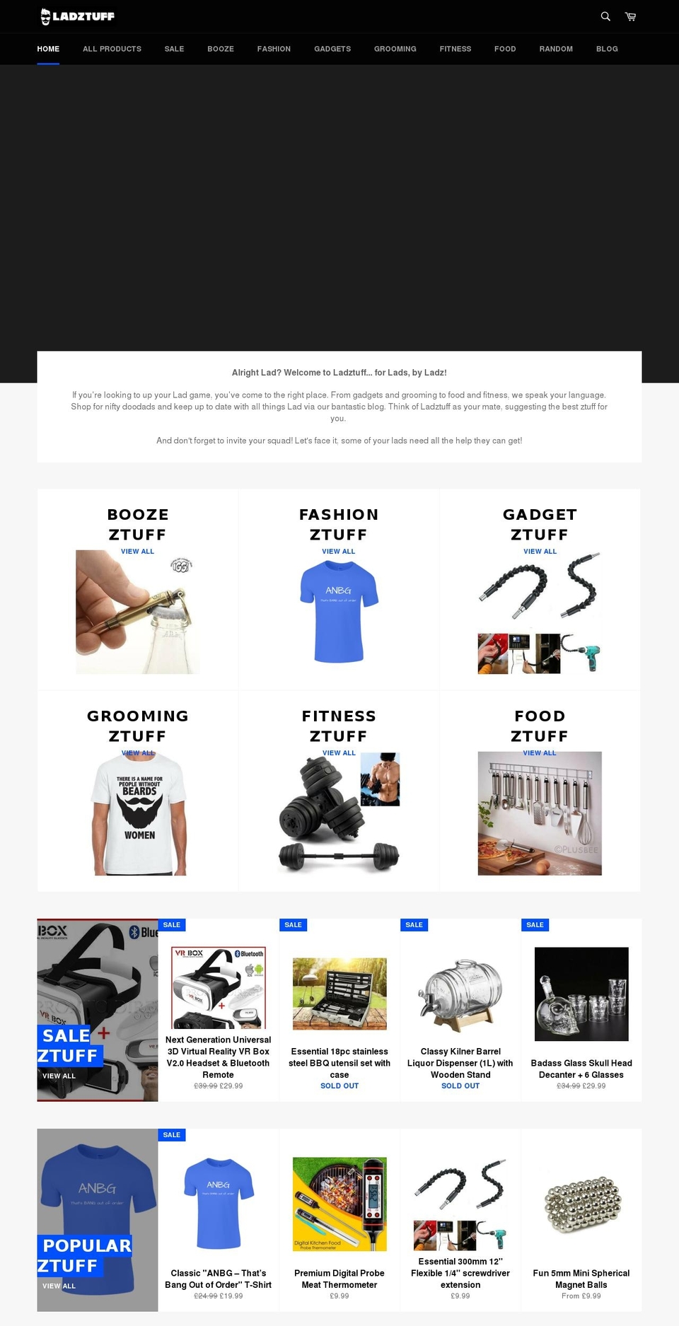 ladztuff.co.uk shopify website screenshot