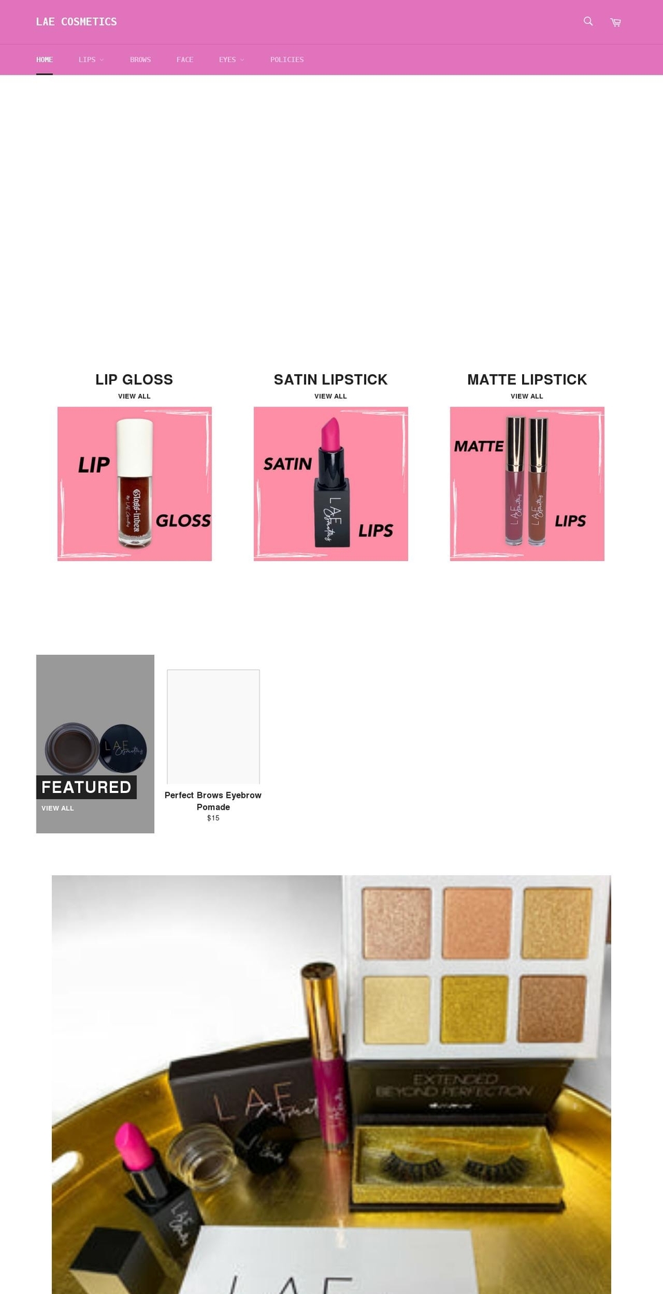 laecosmetics.net shopify website screenshot
