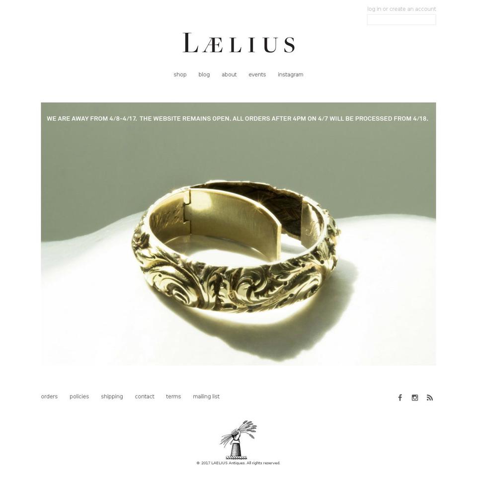 laelius Shopify theme site example laeliusantiques.com