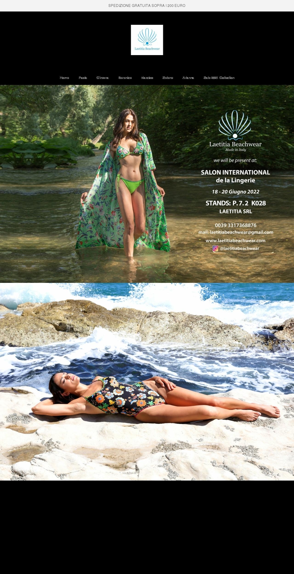 laetitiabeachwear.com shopify website screenshot