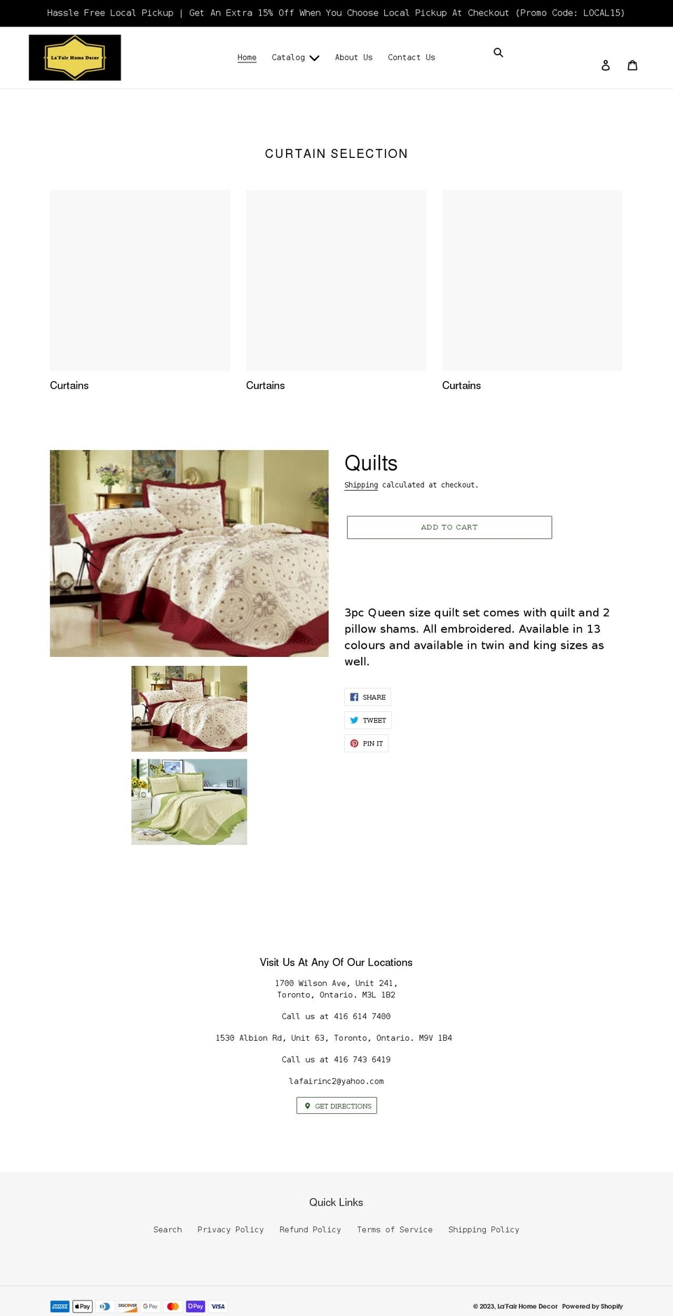lafairhomedecor.com shopify website screenshot