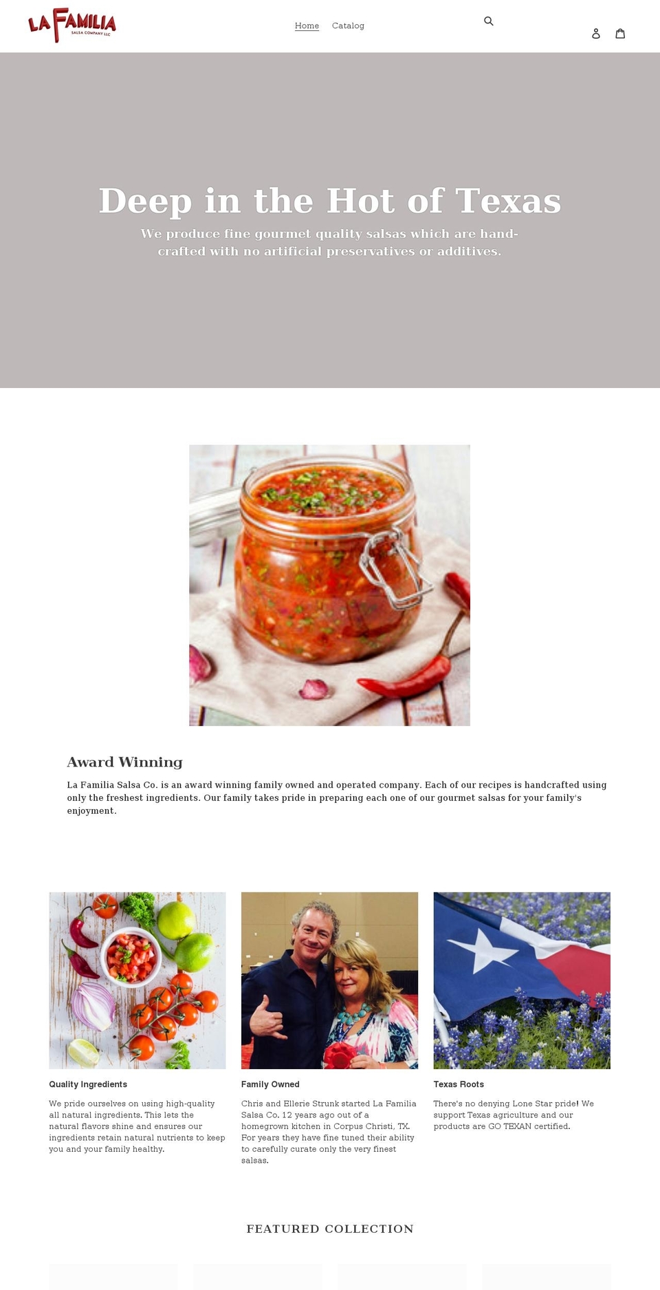 lafamiliasalsa.com shopify website screenshot