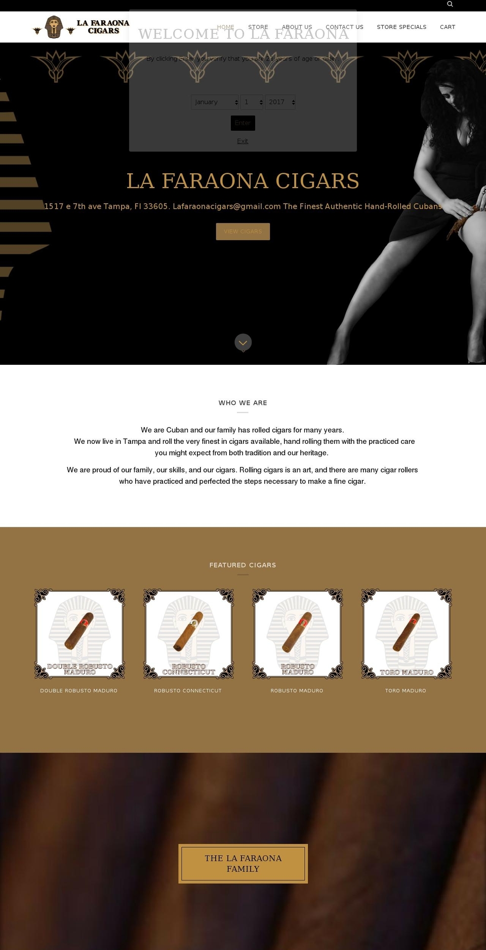 lafaraonacigars.com shopify website screenshot