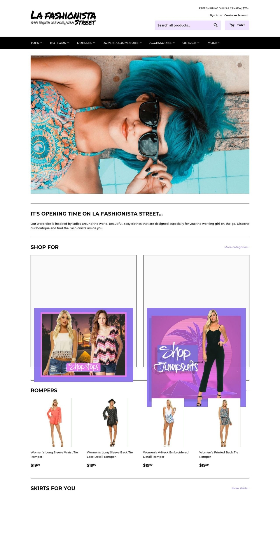 lafashionistastreet.com — Shopify storefront screenshot