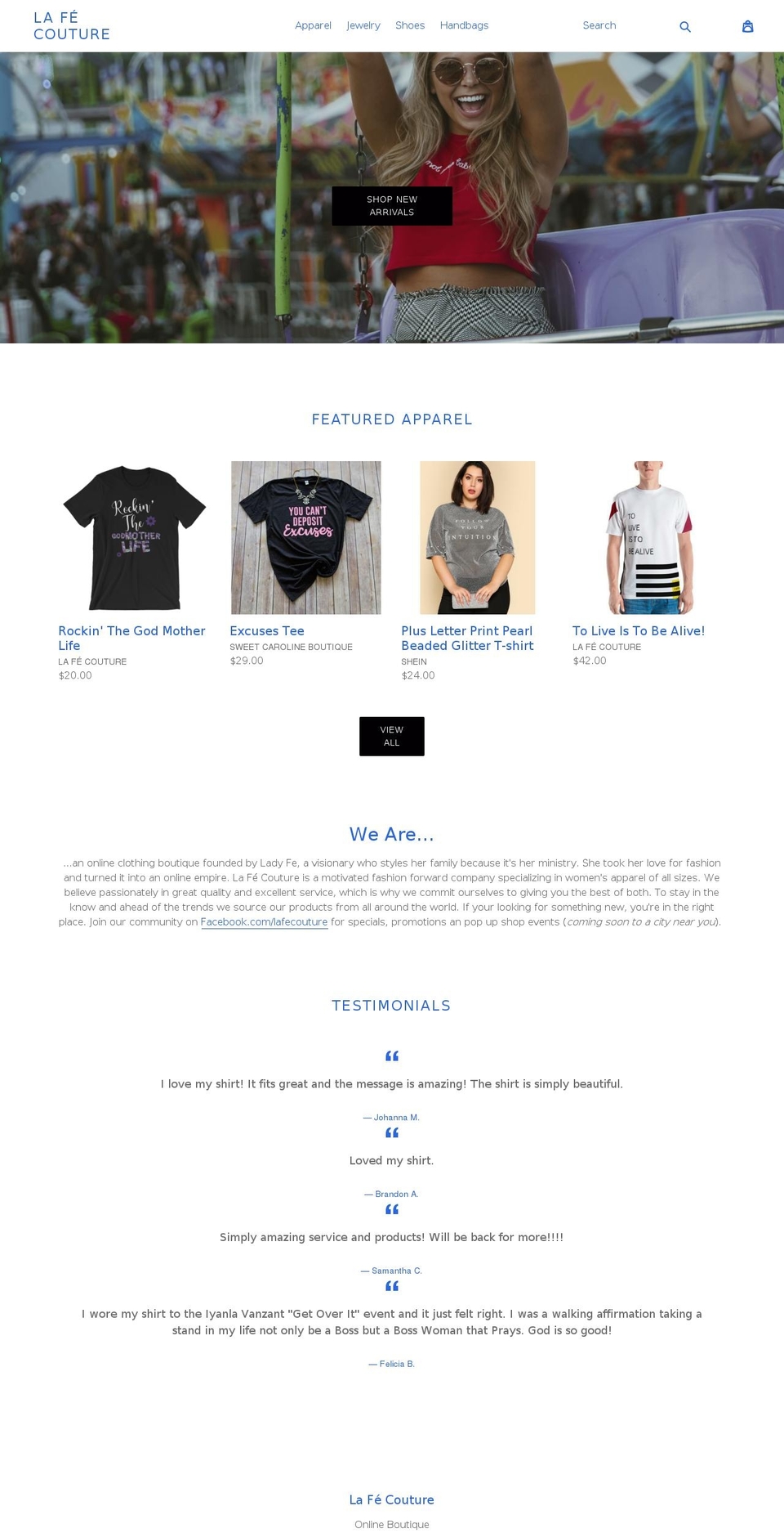 lafecouture.com — Shopify storefront screenshot