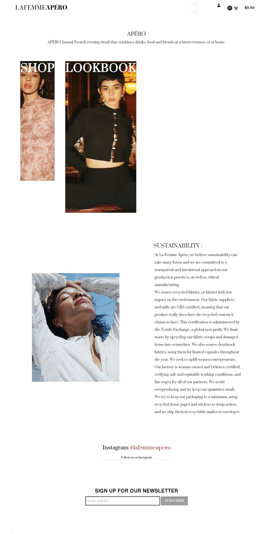 lafemmeapero.com shopify website screenshot