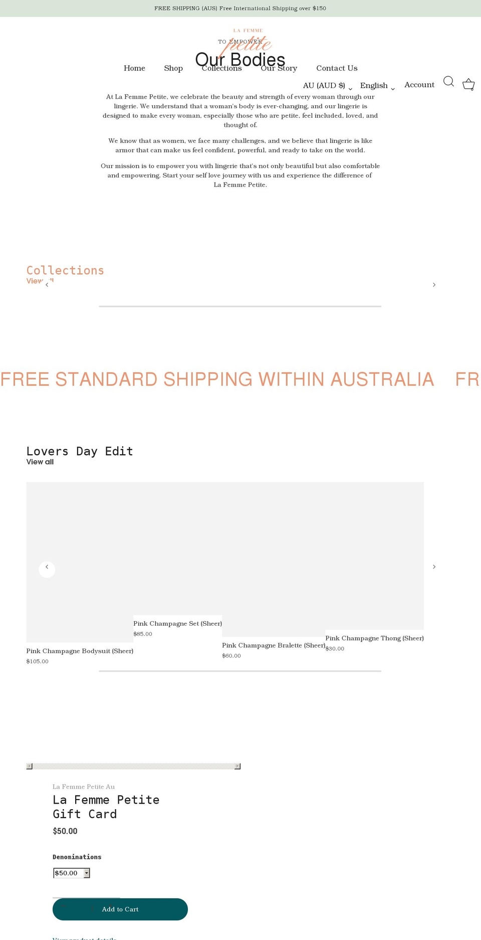 lafemmepetite.com shopify website screenshot