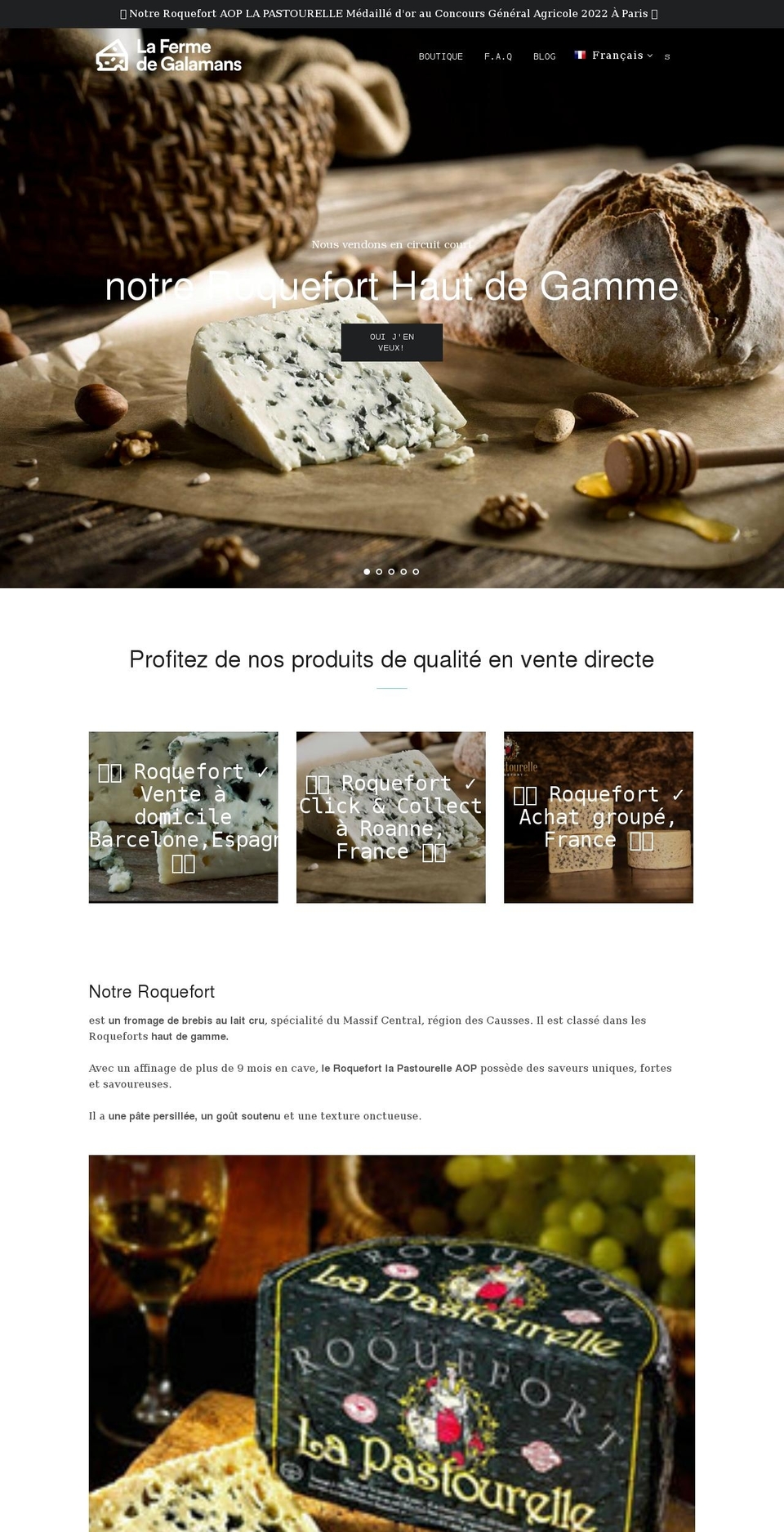 lafermedegalamans.com shopify website screenshot