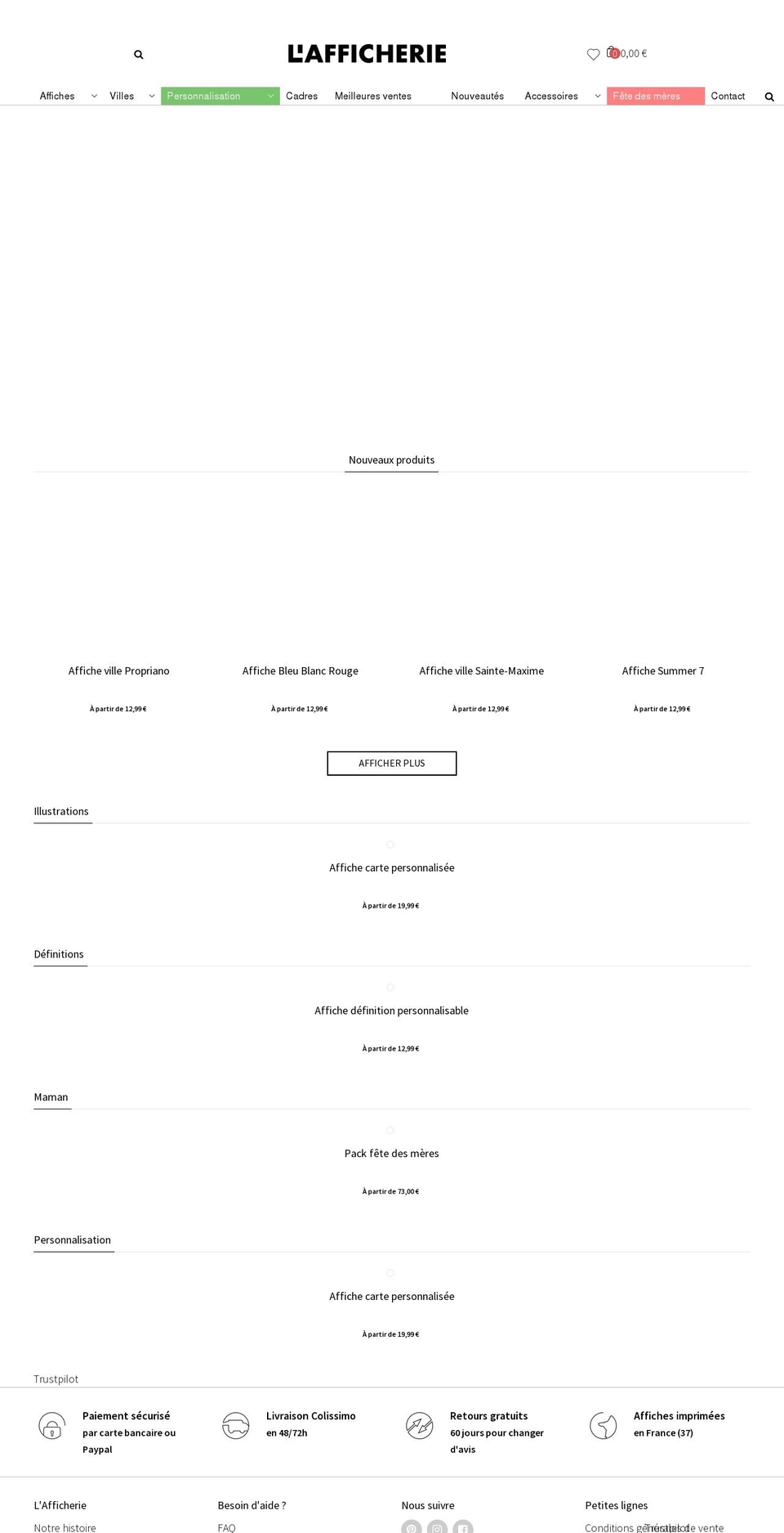 lafficherie.com — Shopify storefront screenshot