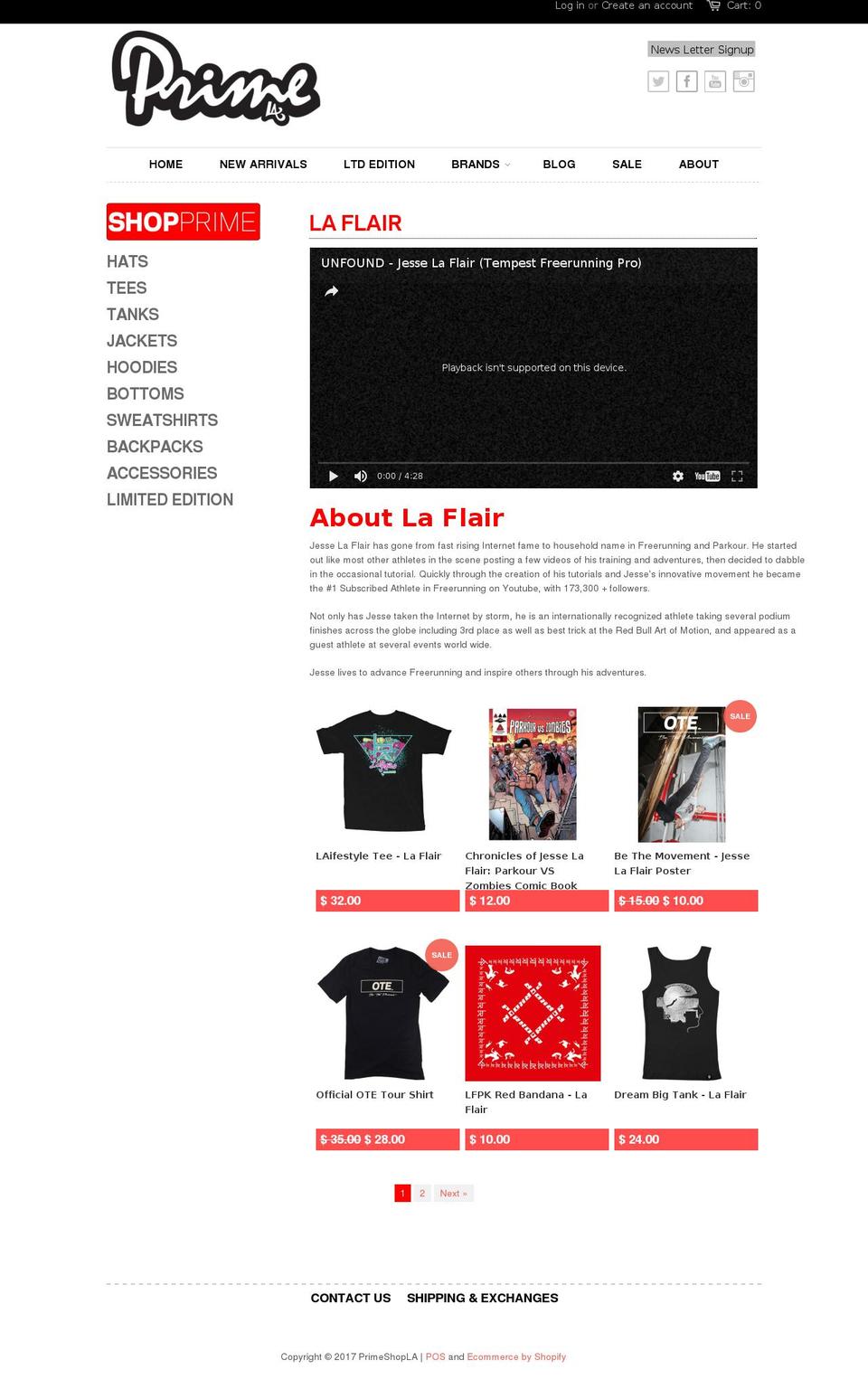 laflairparkour.com shopify website screenshot