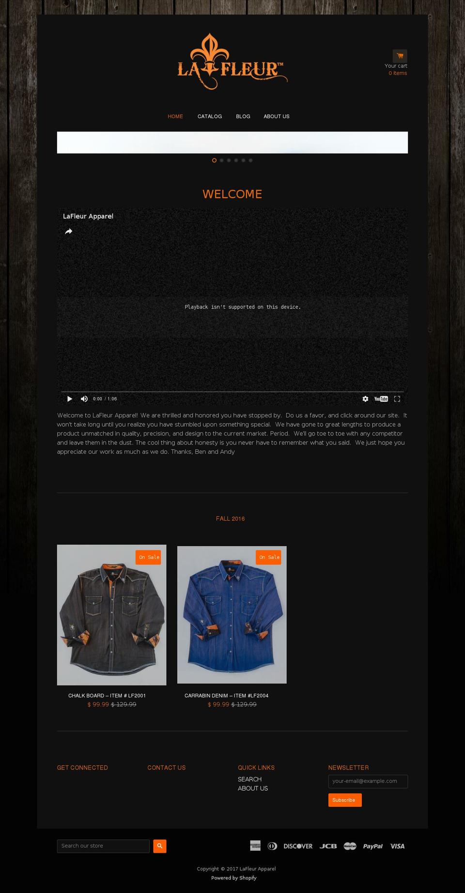 lafleurapparel.com shopify website screenshot