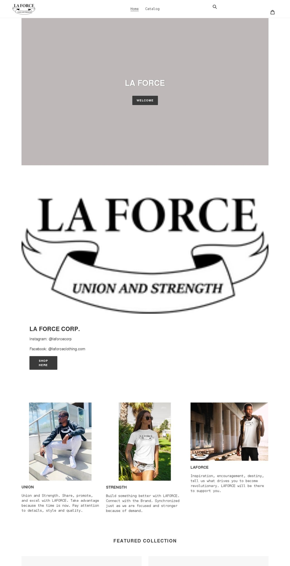 laforceclothing.com shopify website screenshot