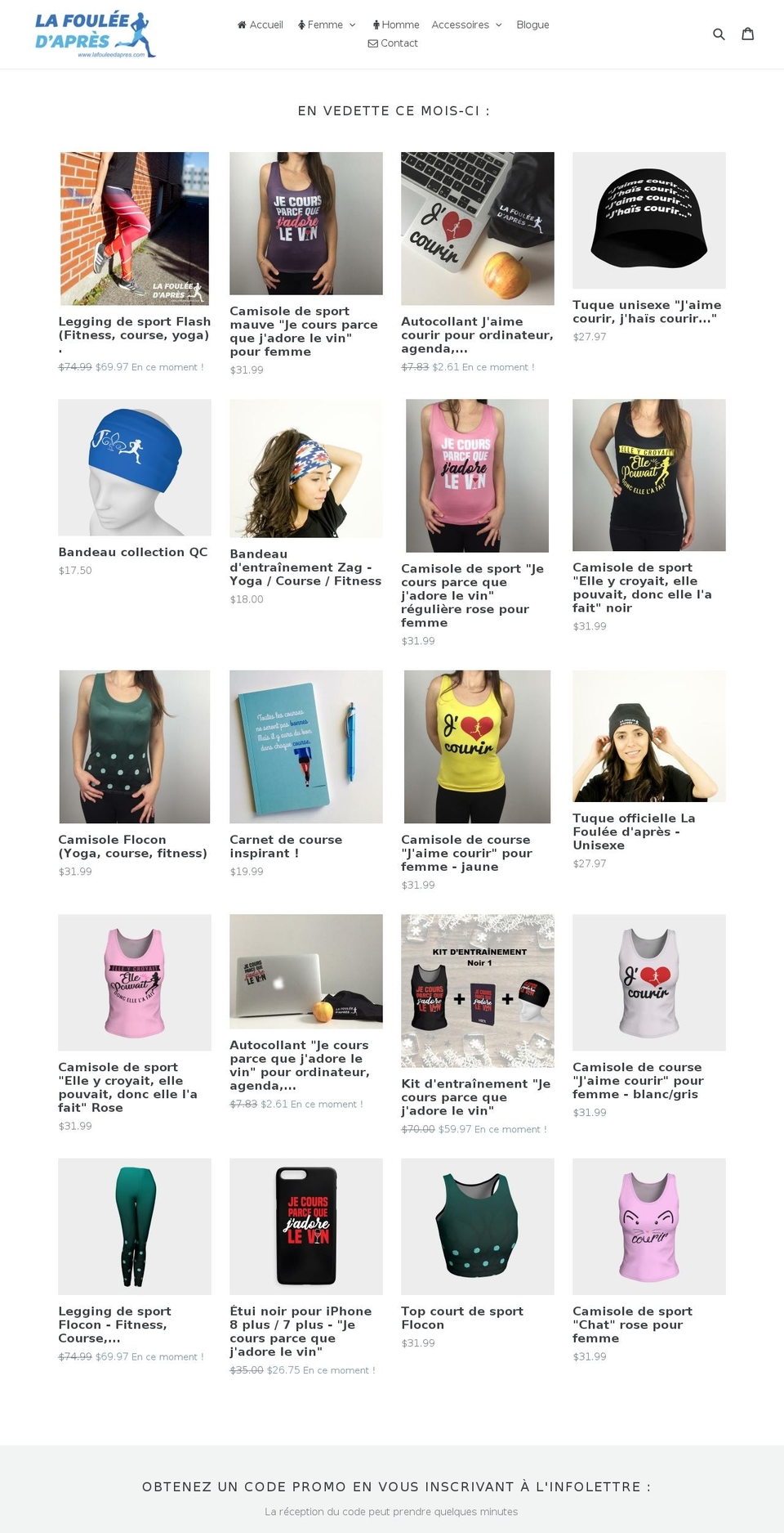 lafouleedapres.com — Shopify storefront screenshot