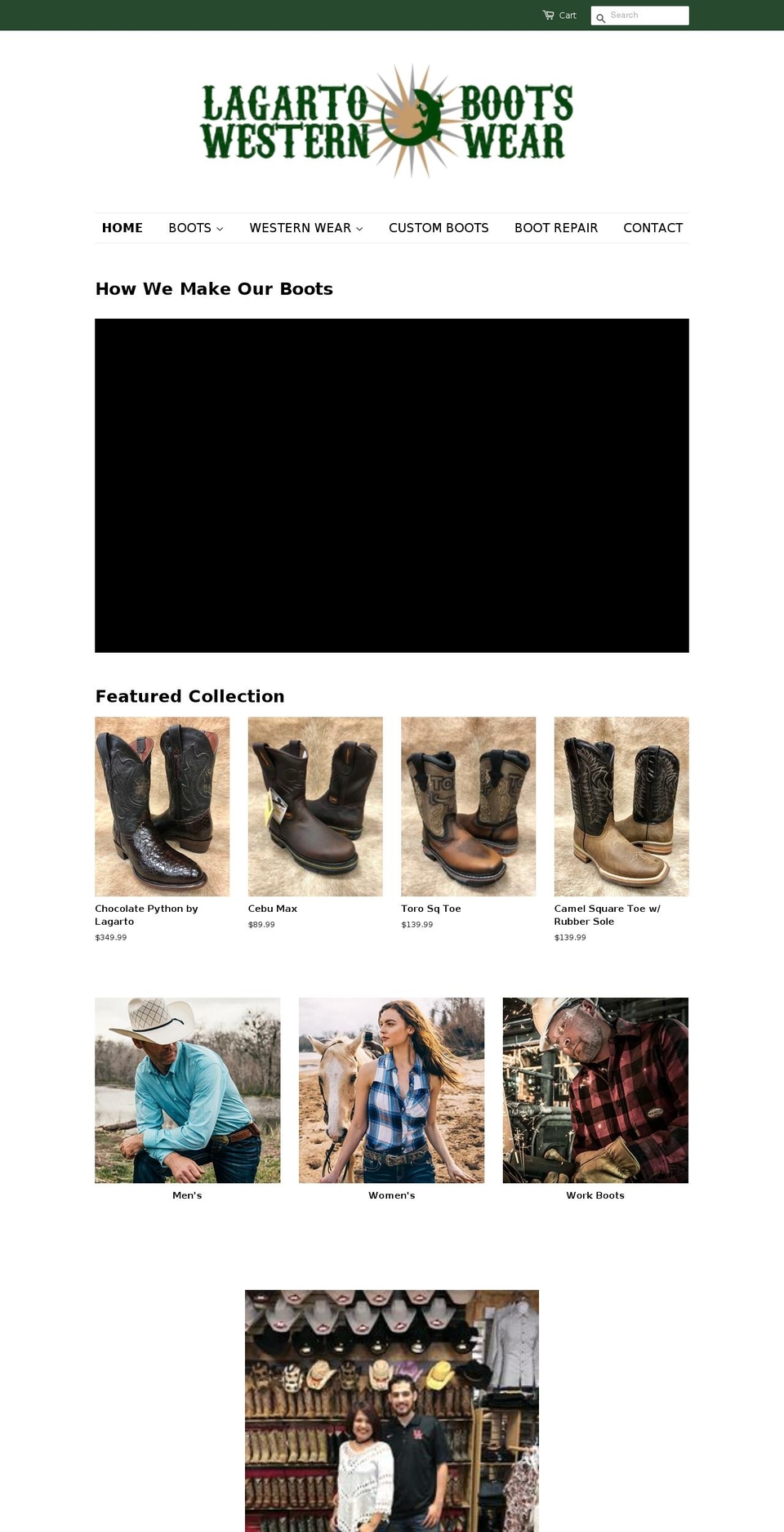 lagartoboots.com shopify website screenshot