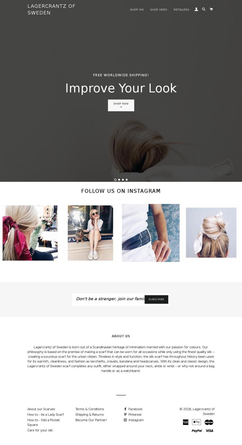 lagercrantzofsweden.com — Shopify storefront screenshot