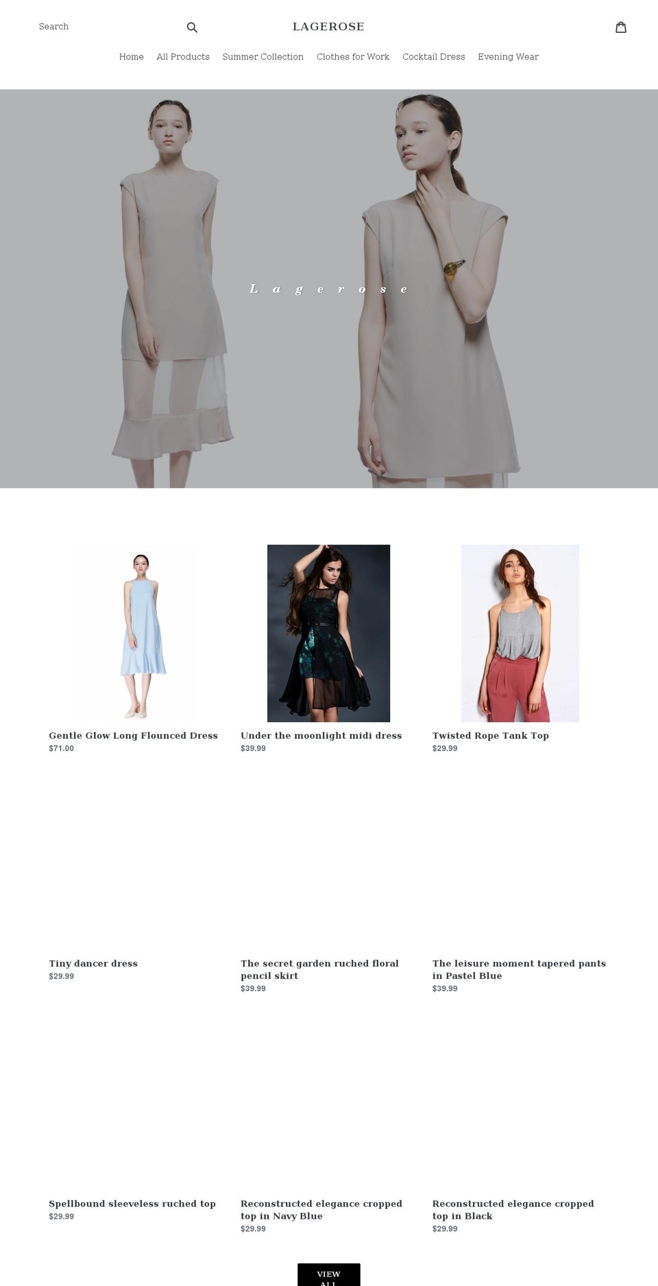 lagerose.com shopify website screenshot