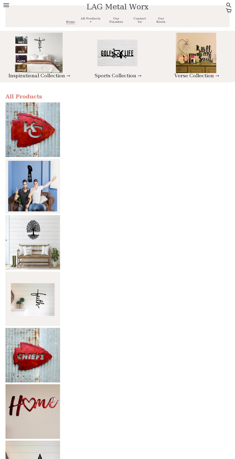 lagmetalworx.com shopify website screenshot