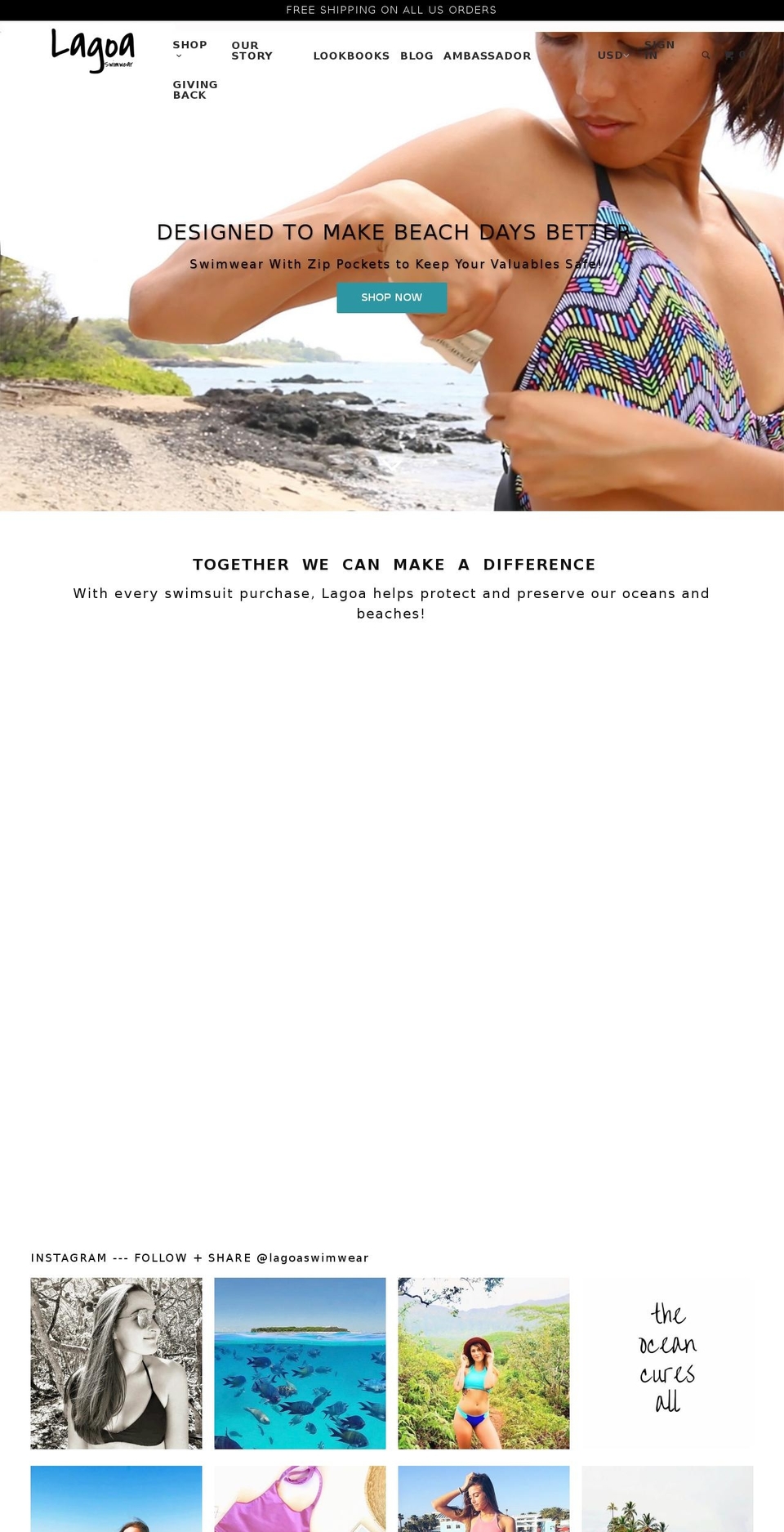 lagoaswimwear.com shopify website screenshot