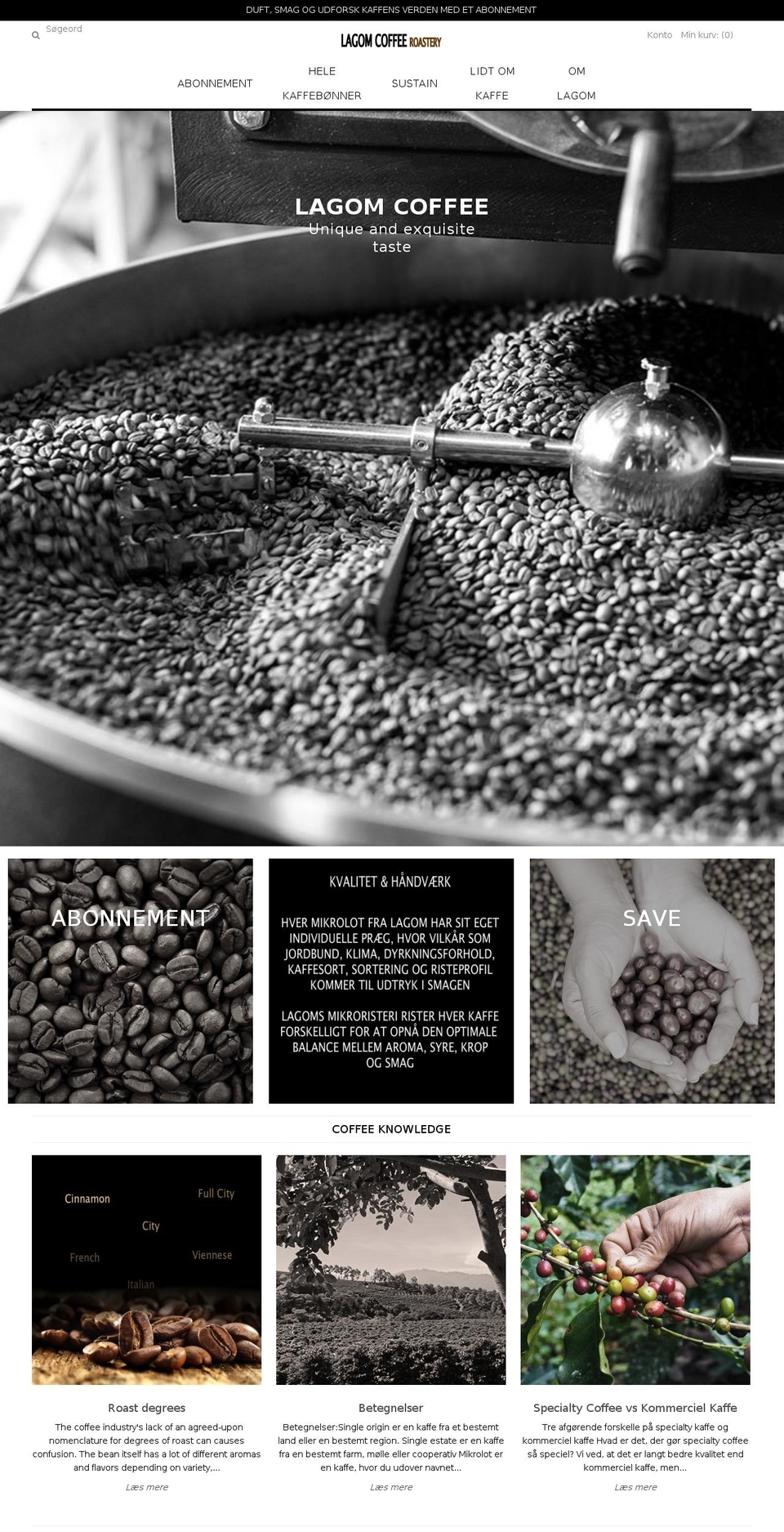 Coffee Shopify theme site example lagomcoffee.com