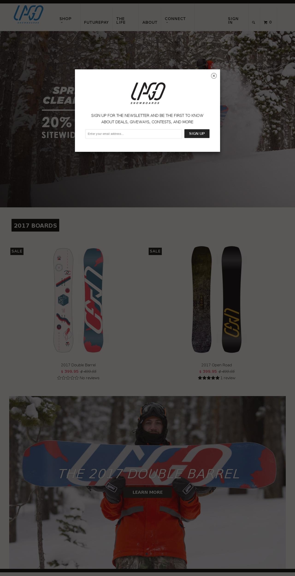 lagosnowboards.com shopify website screenshot