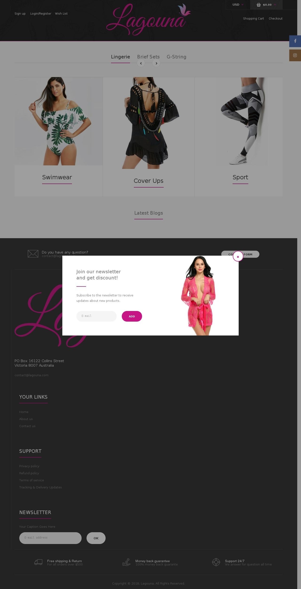 lagouna.com shopify website screenshot