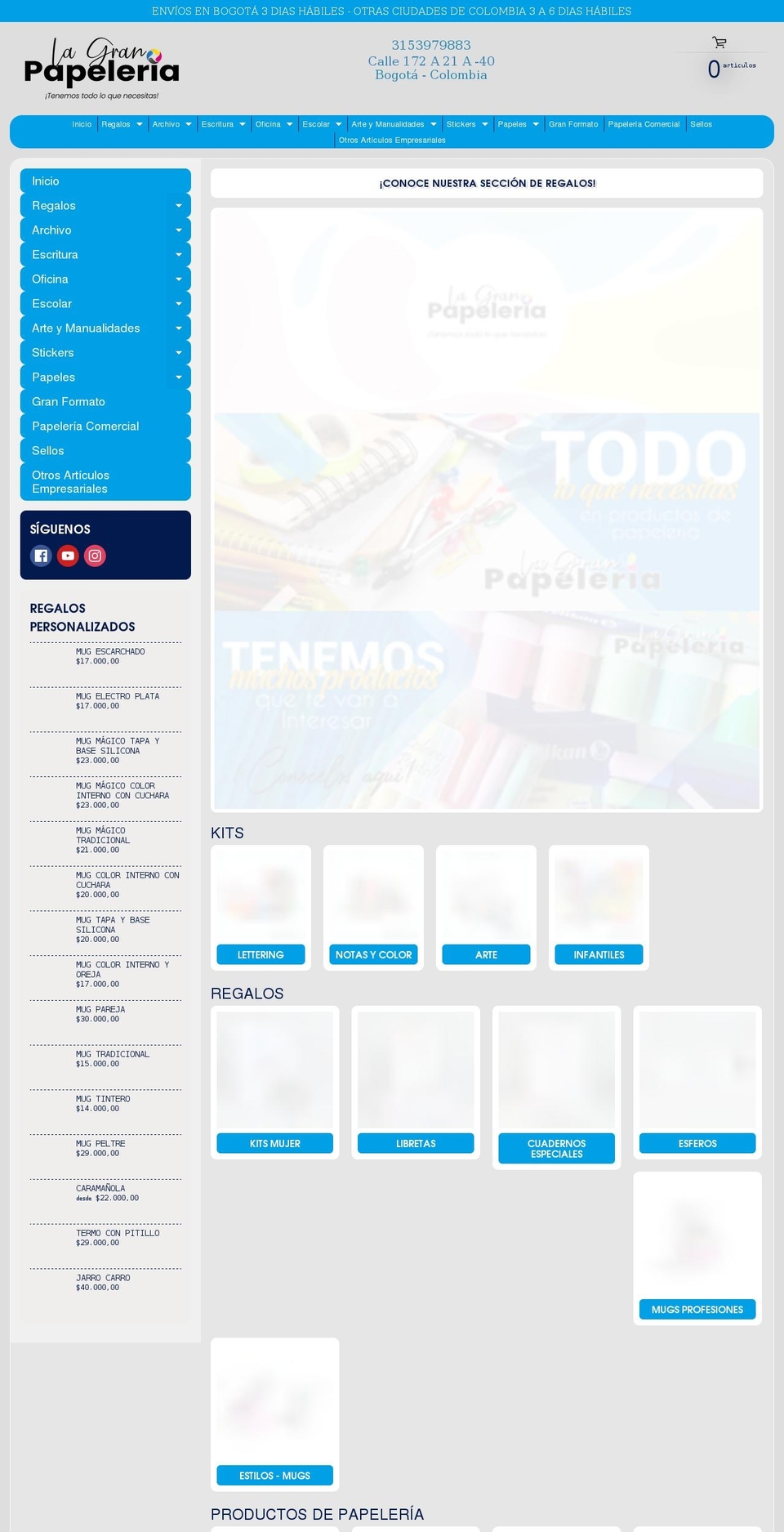 lagranpapeleria.com shopify website screenshot