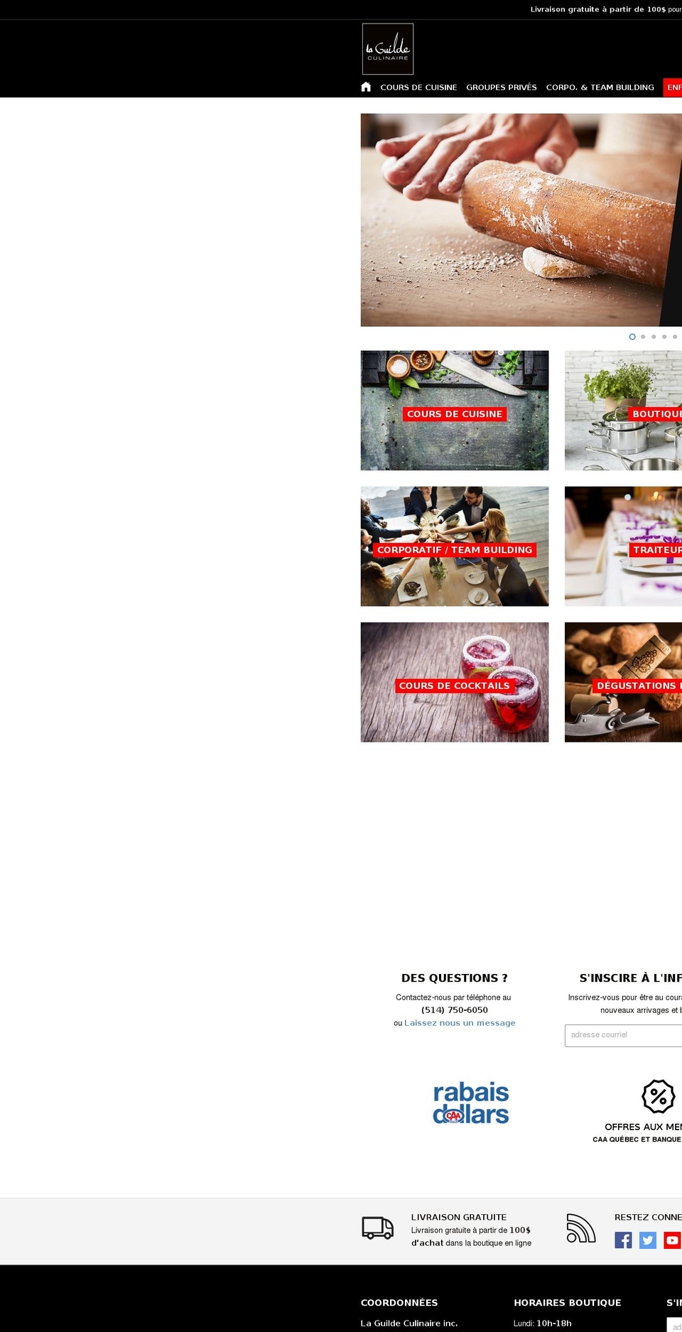 laguildeculinaire.com shopify website screenshot