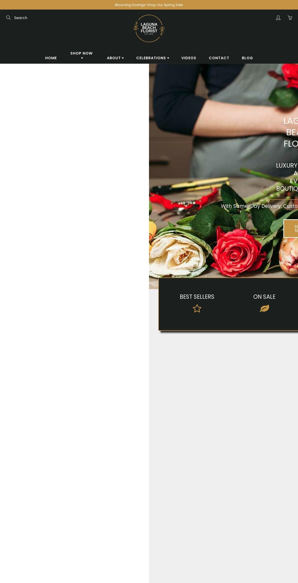 lagunabeachflorist.net shopify website screenshot