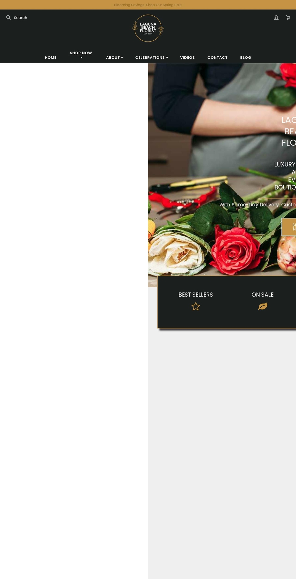 lagunabeachflower.com — Shopify storefront screenshot