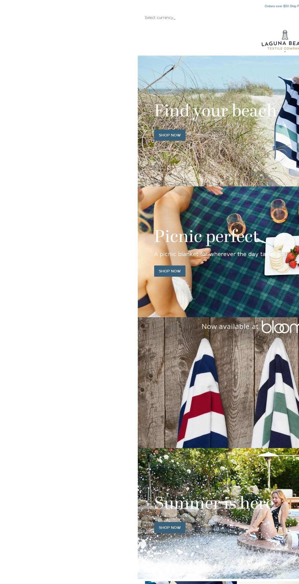lagunabeachtextilecompany.com — Shopify storefront screenshot