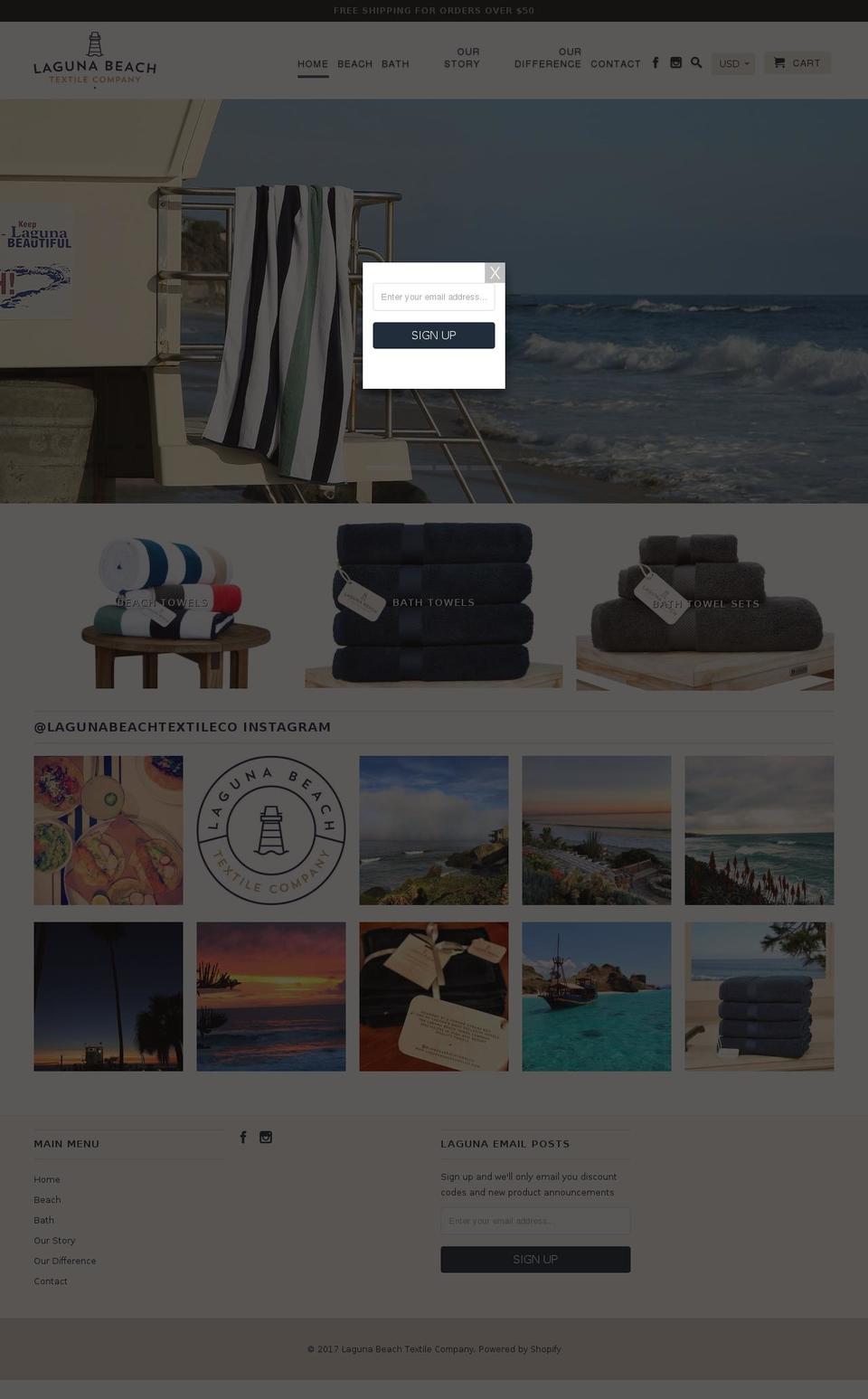 lagunabeachtowelco.com shopify website screenshot
