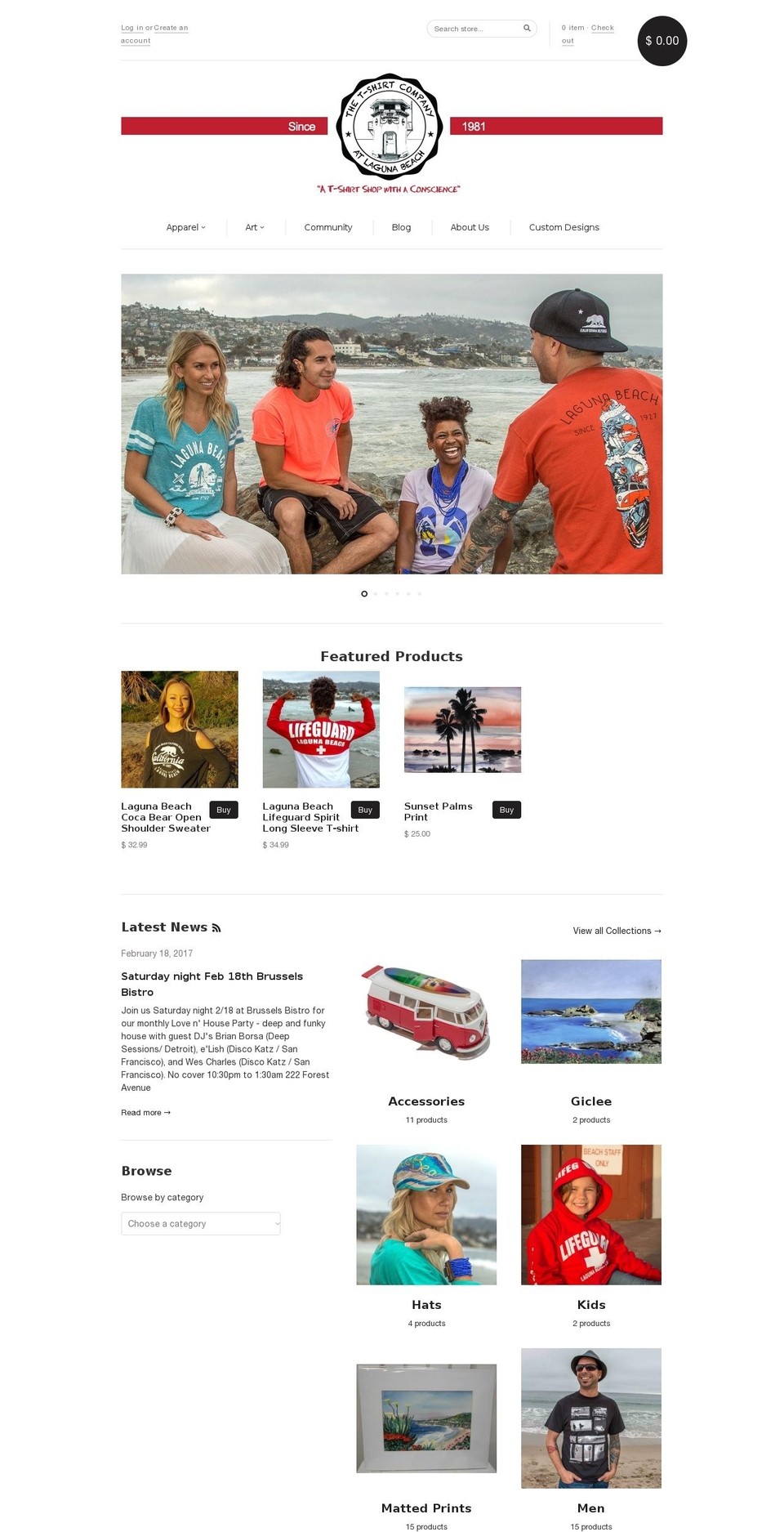lagunabeachtshirtco.com shopify website screenshot