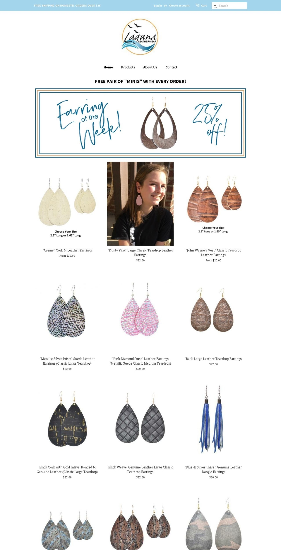 lagunaleatherwear.com shopify website screenshot