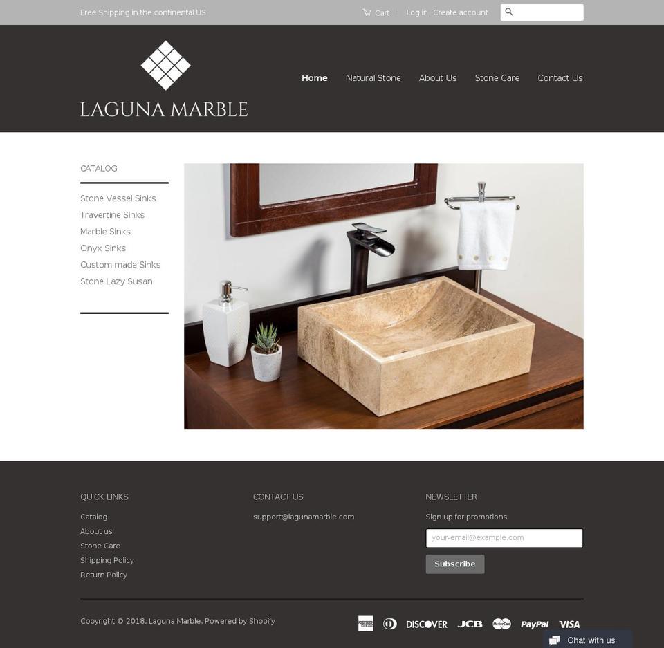 lagunamarble.com — Shopify storefront screenshot