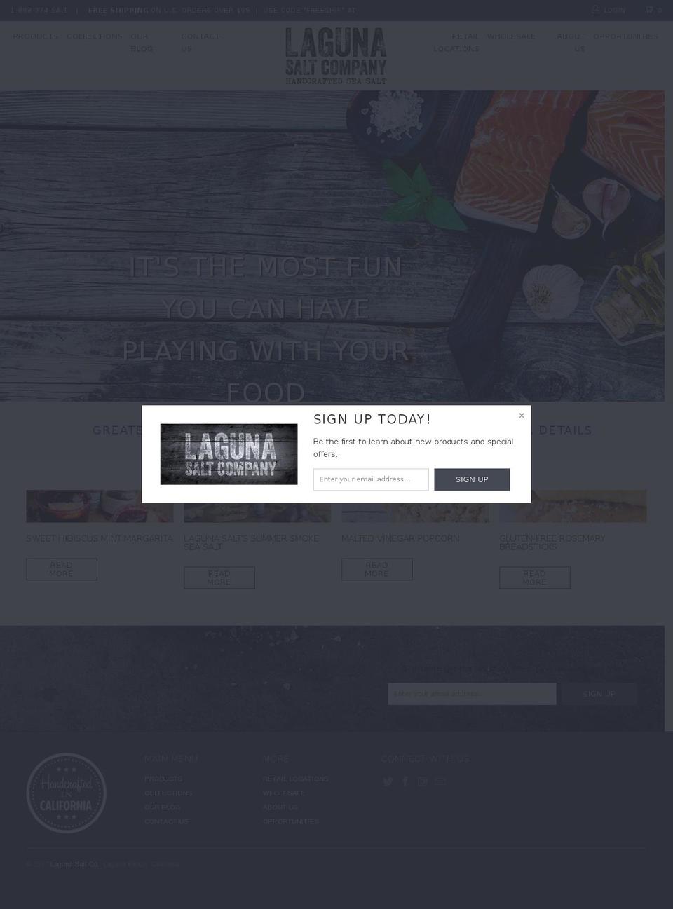 lagunasaltcompany.com shopify website screenshot