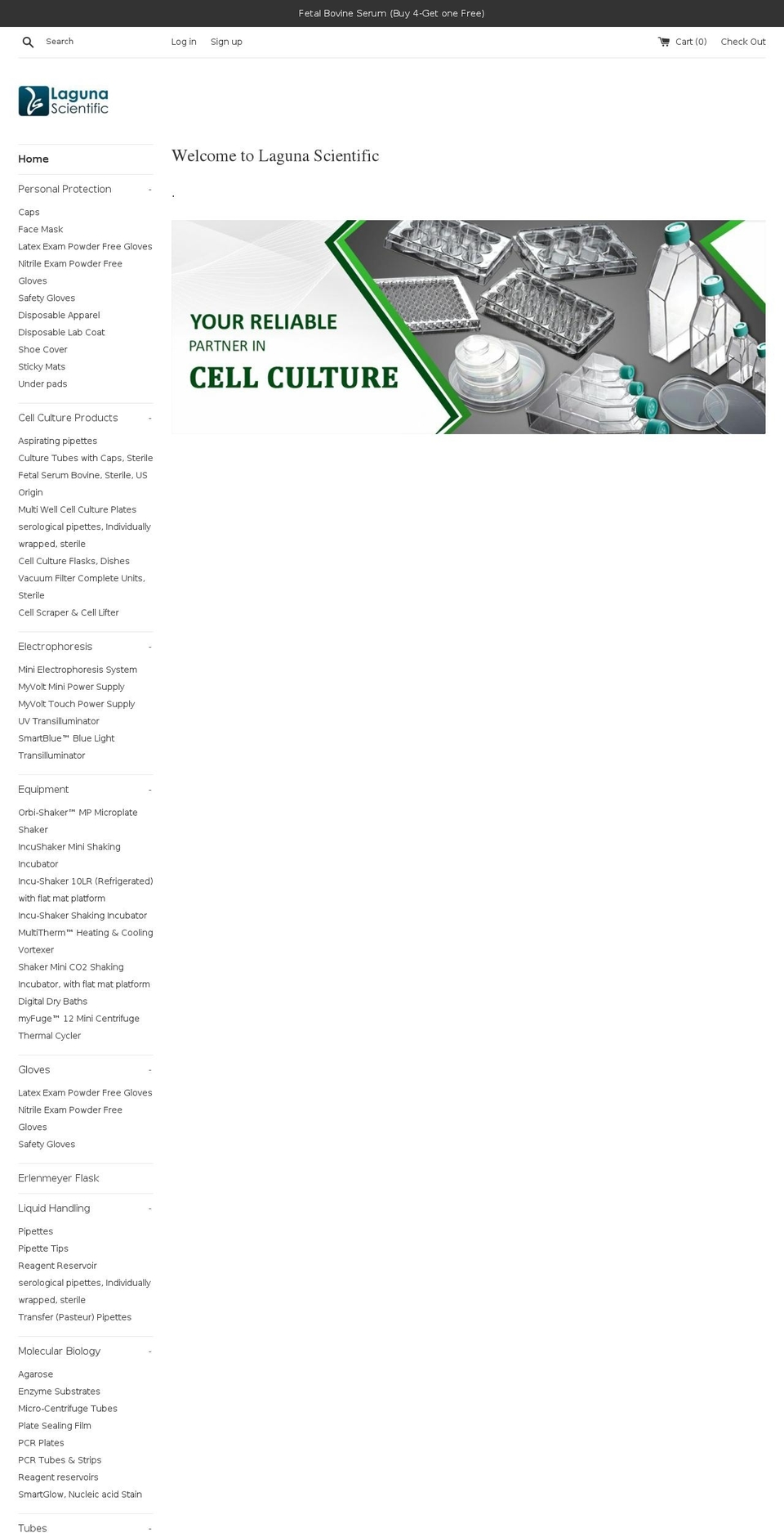 lagunascientific.com shopify website screenshot