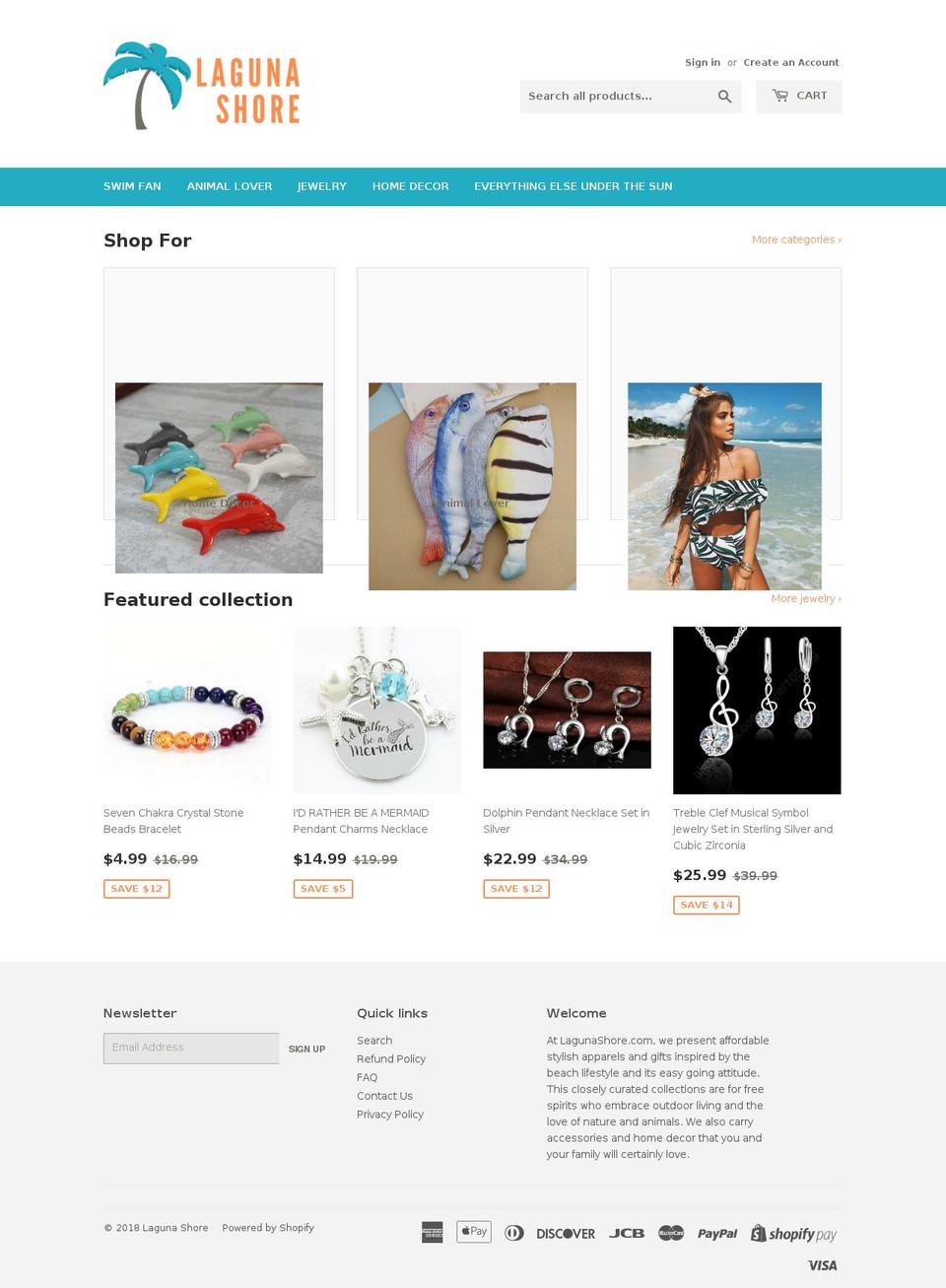 lagunashore.com — Shopify storefront screenshot