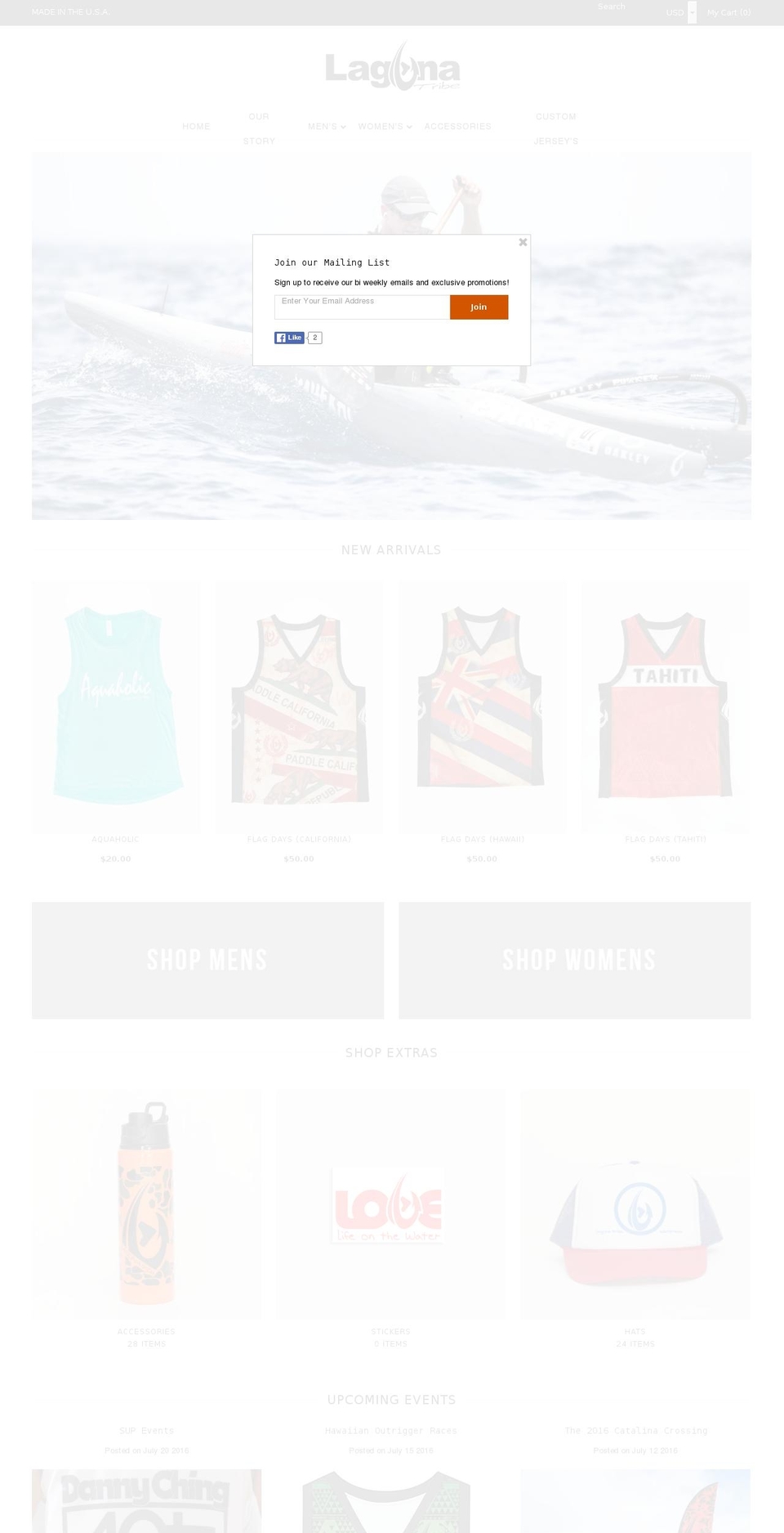lagunatribe.com shopify website screenshot