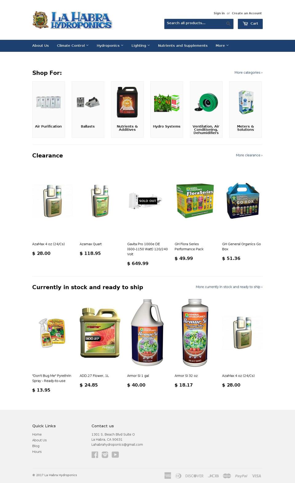 lahabrahydro.com shopify website screenshot