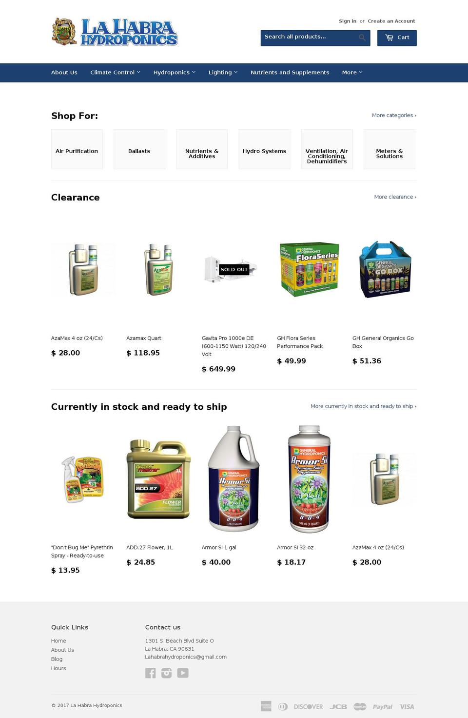 lahabrahydroponics.com shopify website screenshot
