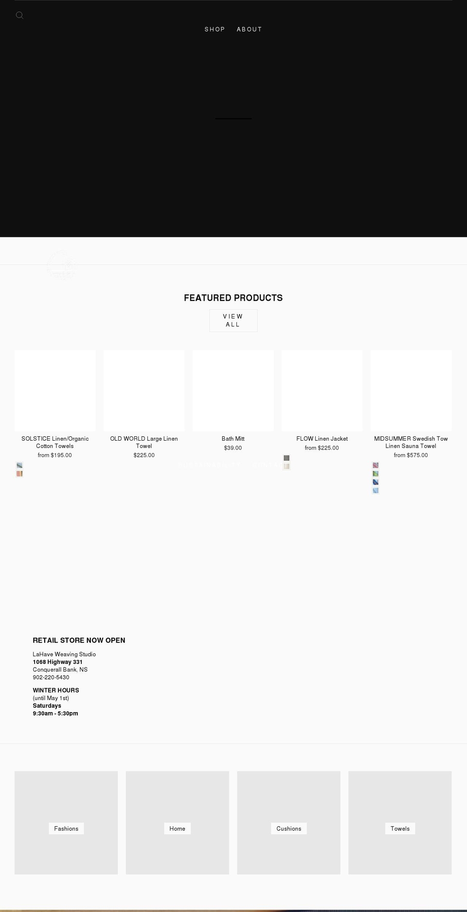 lahaveweavingstudio.ca shopify website screenshot