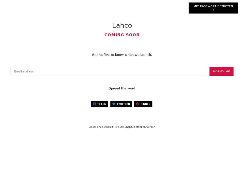 lahco.com — Shopify storefront screenshot