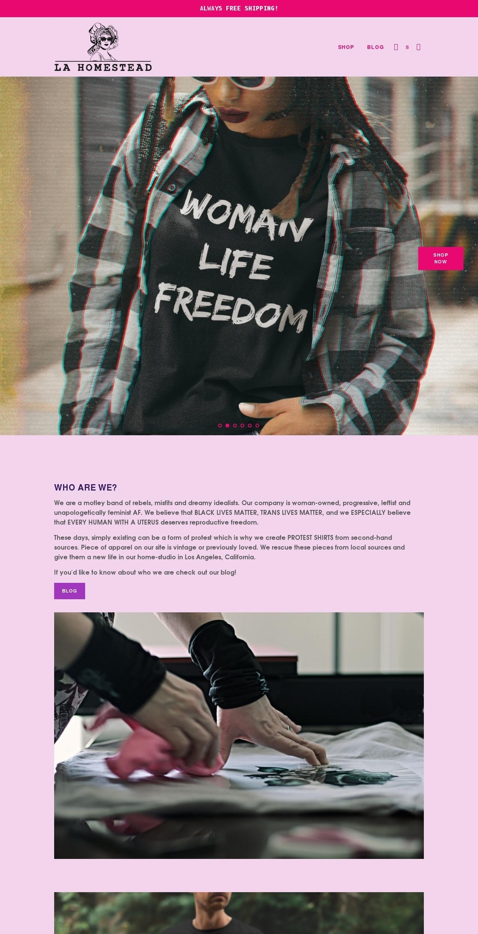 lahomestead.com shopify website screenshot